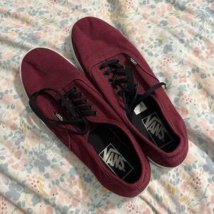 Burgundy Vans Shoes